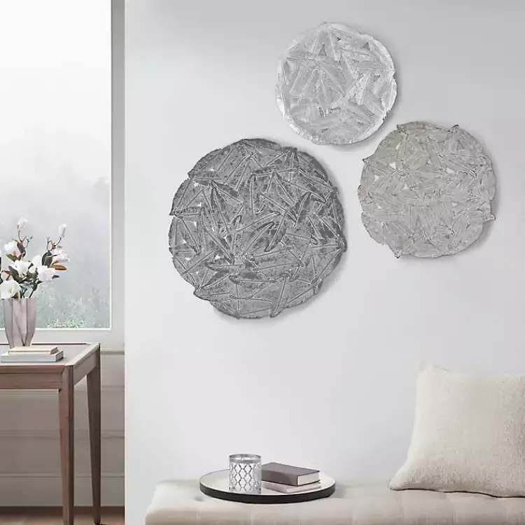 Kirklands Home Wall Plaques|Madison Park Iron Feathers Wall Plaques, Set of 3