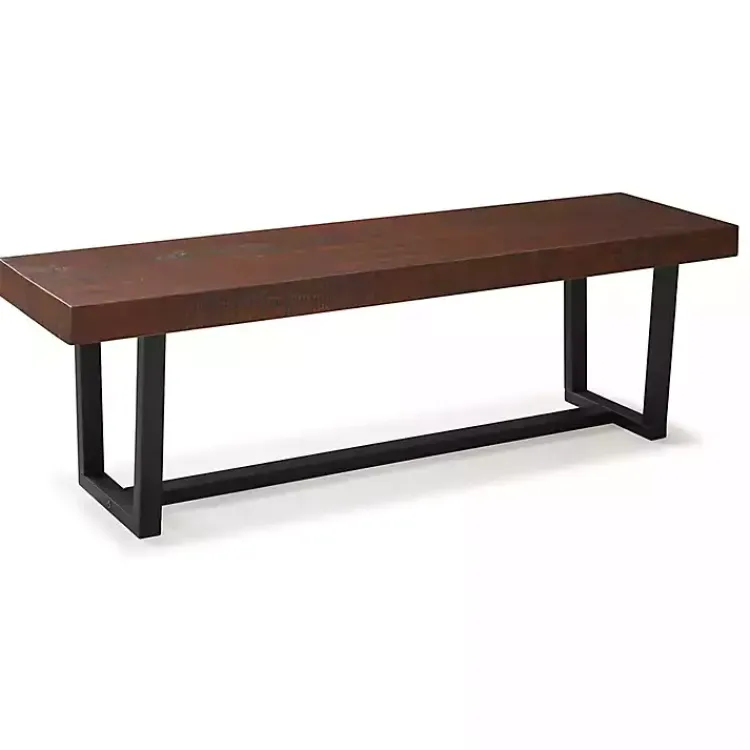 Kirklands Home Dining Chairs|Mahogany Solid Pine Two-Tone Dining Bench Brown