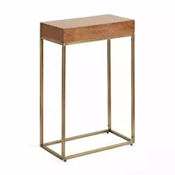 Kirklands Home Accent & End Tables|Mango Wood & Slim Karlsen Accent Table Gold