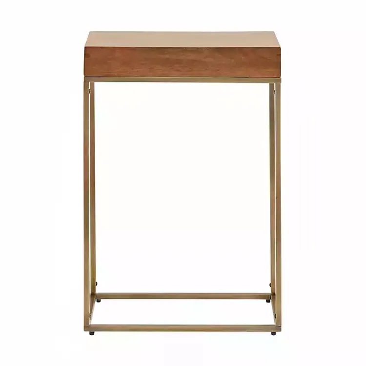 Kirklands Home Accent & End Tables|Mango Wood & Slim Karlsen Accent Table Gold