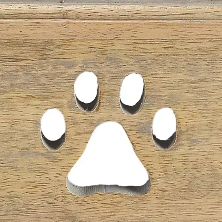 Kirklands Home Pet Dishes & Canisters|Mango Wood Heart Cutout Dog Bowl