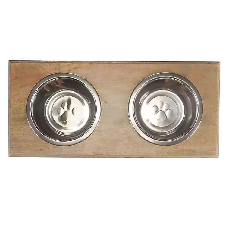 Kirklands Home Pet Dishes & Canisters|Mango Wood Heart Cutout Dog Bowl