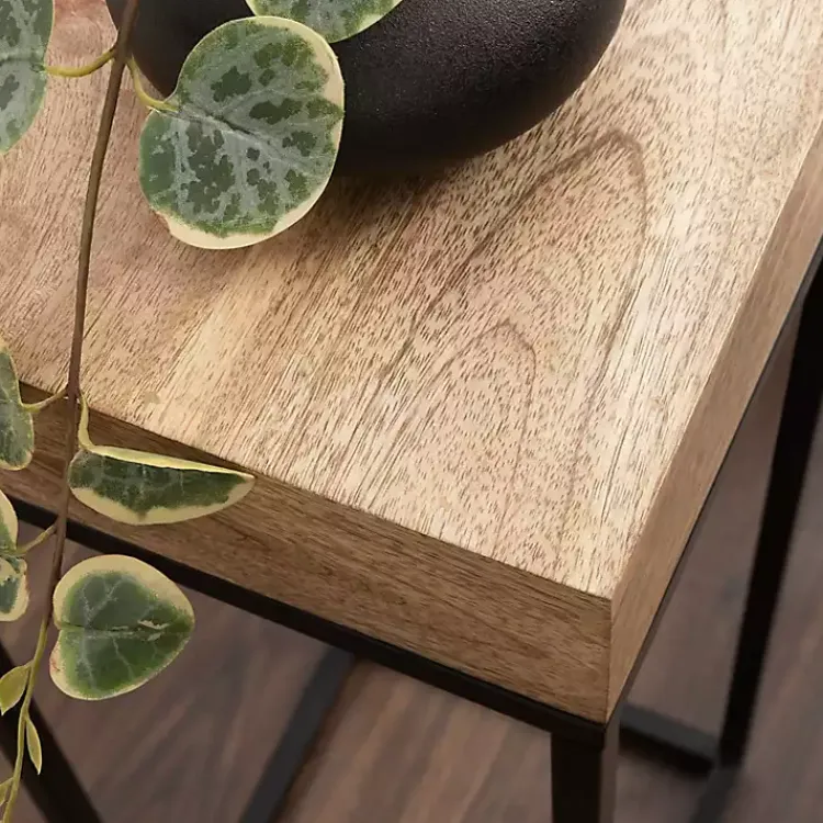 Kirklands Home Accent & End Tables|Mango Wood Tabletop Square Side Table Tan