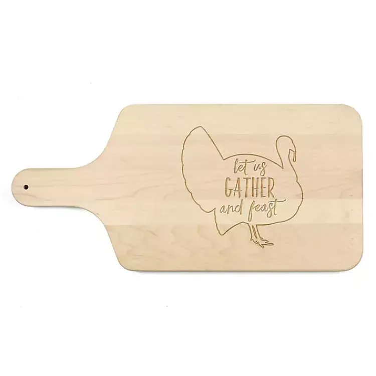 Kirklands Home Serving & Entertaining|Maple Wood Let Us Gather & Feast Cutting Board Tan