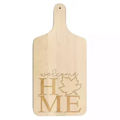 Kirklands Home Serving & Entertaining|Maple Wood Welcome Home Leaf Cutting Board Tan