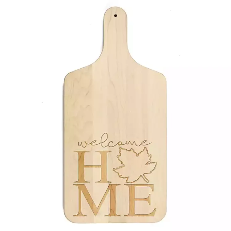 Kirklands Home Serving & Entertaining|Maple Wood Welcome Home Leaf Cutting Board Tan