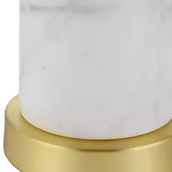 Kirklands Home Buffet Lamps|Marble and Gold Turret Buffet Lamp White
