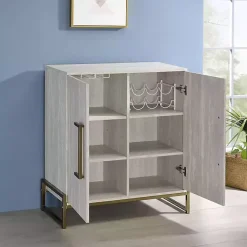 Kirklands Home Cabinets & Sideboards|Marble Finish Gold Handle Storage Cabinet