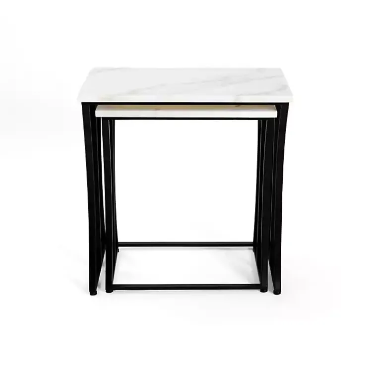 Kirklands Home Accent & End Tables|Marble Nesting Accent Tables, Set of 2 White
