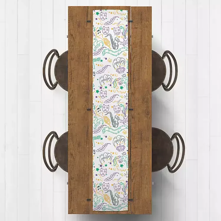 Hot Mardi Gras Party Table Runner, 90 in. Mardi Gras Decorations