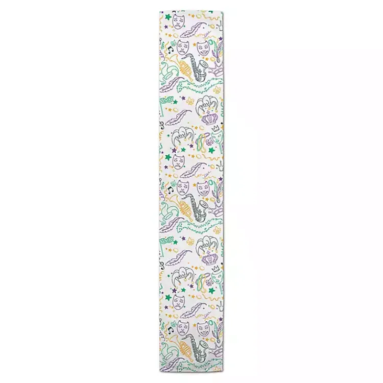 Hot Mardi Gras Party Table Runner, 90 in. Mardi Gras Decorations