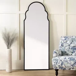 Kirklands Home Full Length & Floor Mirrors|Maria Metal Arch Full Length Mirror Black