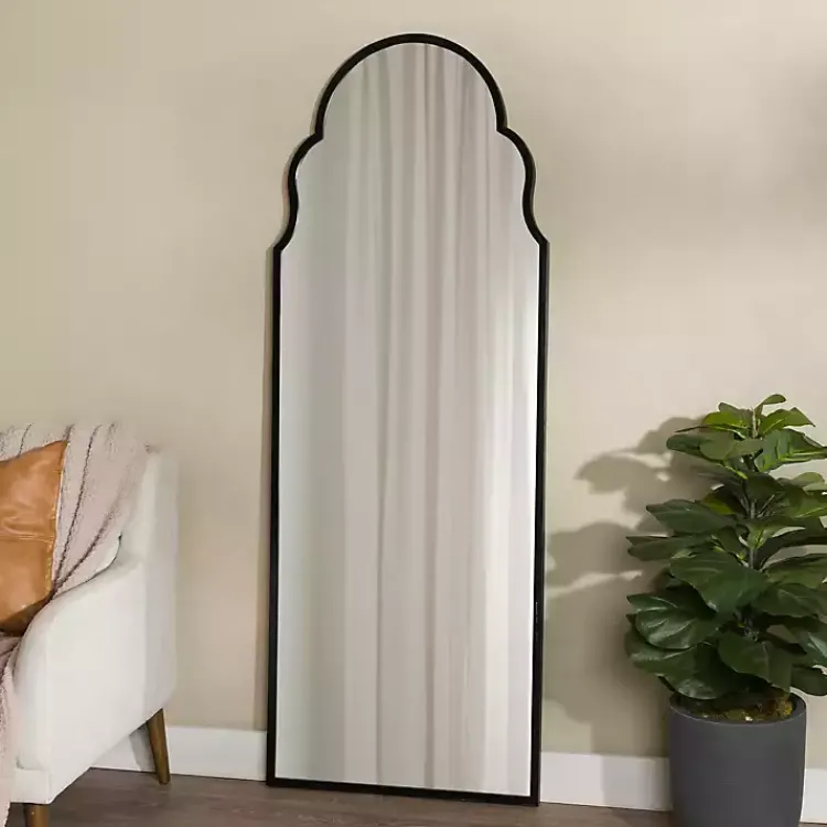 Kirklands Home Full Length & Floor Mirrors|Maria Metal Arch Full Length Mirror Black