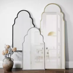 Kirklands Home Decorative Mirrors|Maria Metal Arch Wall Mirror Black