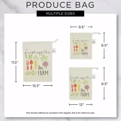 Kirklands Home Kitchen Accessories|Market Veggies Produce Bags, Set of 3