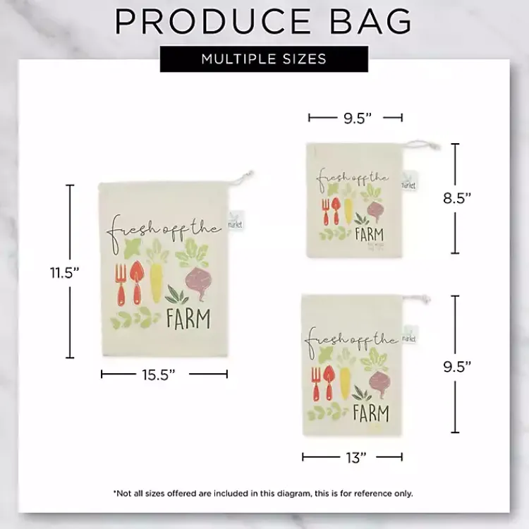 Kirklands Home Kitchen Accessories|Market Veggies Produce Bags, Set of 3
