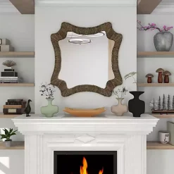 Kirklands Home Decorative Mirrors|Marley Natural Woven Rope Wall Mirror