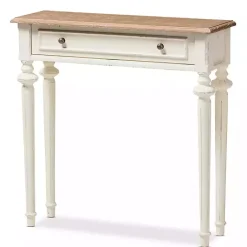 Kirklands Home Console Tables|Marquetterie Whitewashed Oak Top Console Table