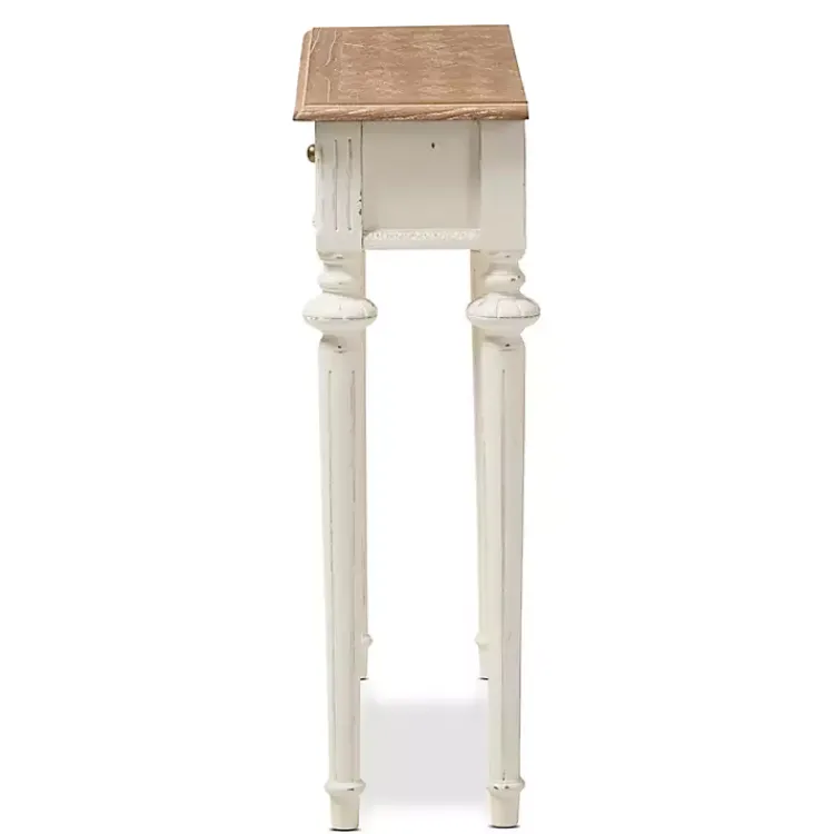 Kirklands Home Console Tables|Marquetterie Whitewashed Oak Top Console Table