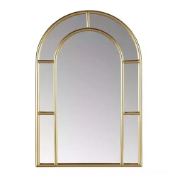 Kirklands Home Decorative Mirrors|Martha Stewart Gold Paned Arch Wall Mirror