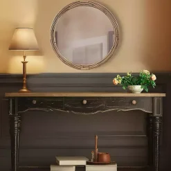 Kirklands Home Decorative Mirrors|Martha Stewart Natural Round Rattan Wall Mirror