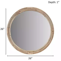 Kirklands Home Decorative Mirrors|Martha Stewart Natural Round Rattan Wall Mirror