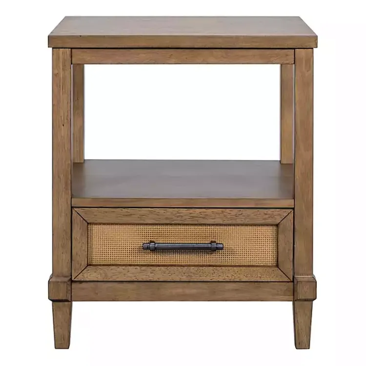 Kirklands Home Nightstands|Martha Stewart Toasted Almond Wood Nightsd Tan
