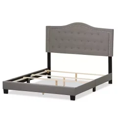 Kirklands Home Beds & Headboards|Mary Light Button Tufted Full Bed Frame Gray