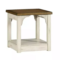 Kirklands Home Accent & End Tables|Mary and Natural Wooden Square Accent Table White