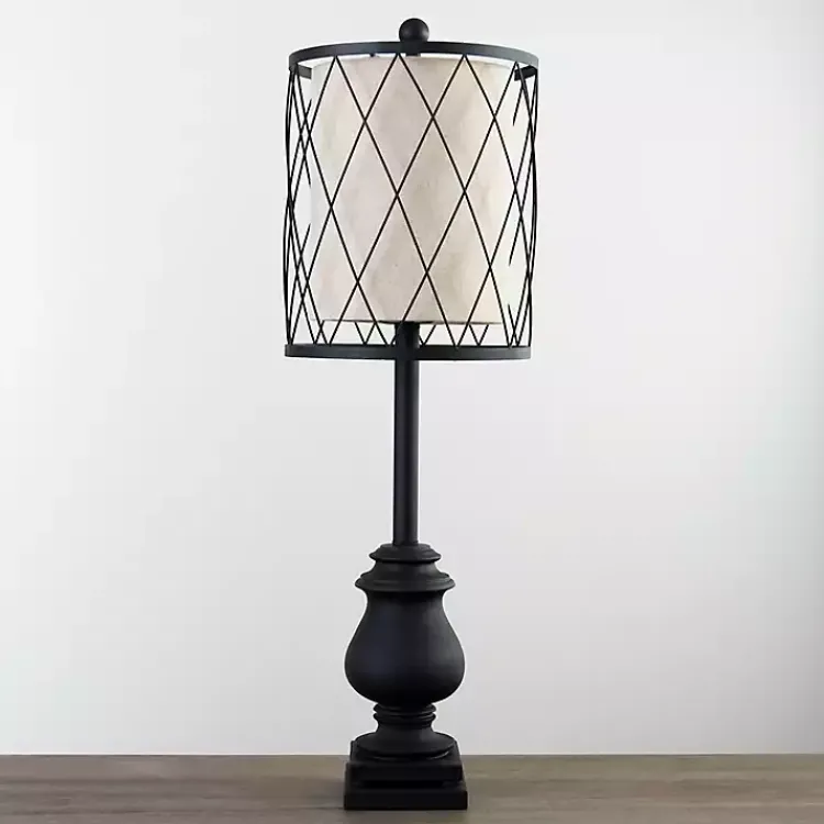 Kirklands Home Buffet Lamps|Matte Buffet Lamp with Wire Shade Black