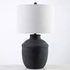 Kirklands Home Table Lamps|Matte Black Cairo Table Lamp White