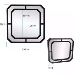 Kirklands Home Decorative Mirrors|Matte Black Geometric Square Wall Mirror