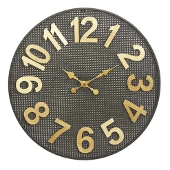 Kirklands Home Clocks|Matte Black Iron Wall Clock, 32 in.