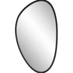 Kirklands Home Decorative Mirrors|Matte Black Modern Asymmetrical Wall Mirror