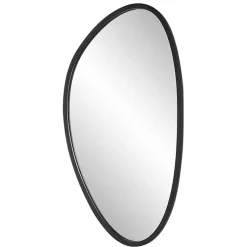 Kirklands Home Decorative Mirrors|Matte Black Modern Asymmetrical Wall Mirror