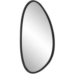 Kirklands Home Decorative Mirrors|Matte Black Modern Asymmetrical Wall Mirror