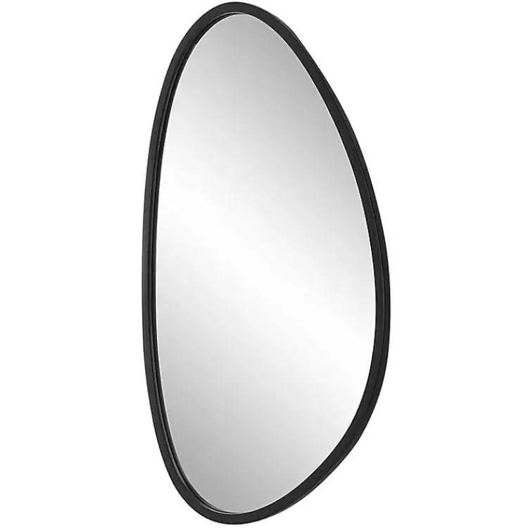 Kirklands Home Decorative Mirrors|Matte Black Modern Asymmetrical Wall Mirror