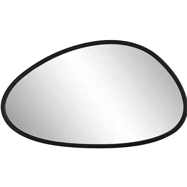 Kirklands Home Decorative Mirrors|Matte Black Modern Asymmetrical Wall Mirror