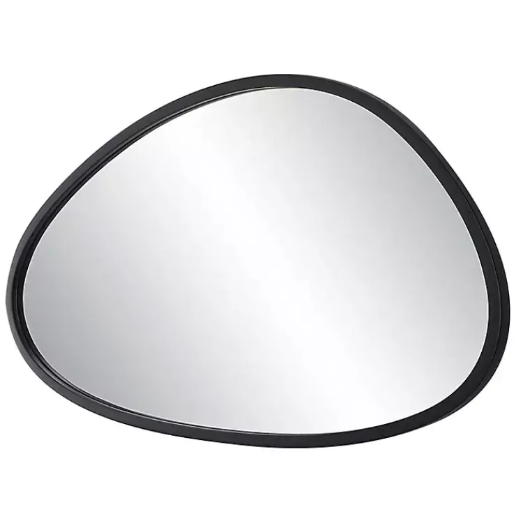 Kirklands Home Decorative Mirrors|Matte Black Modern Asymmetrical Wall Mirror