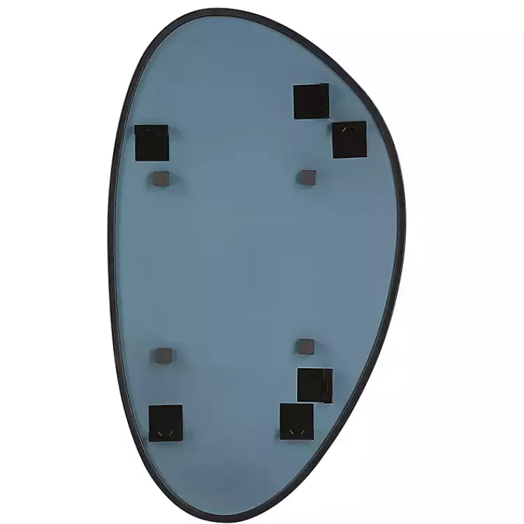 Kirklands Home Decorative Mirrors|Matte Black Modern Asymmetrical Wall Mirror
