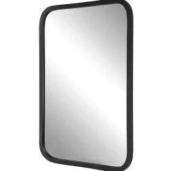 Kirklands Home Framed Mirrors|Matte Black Rectangular Wall Mirror