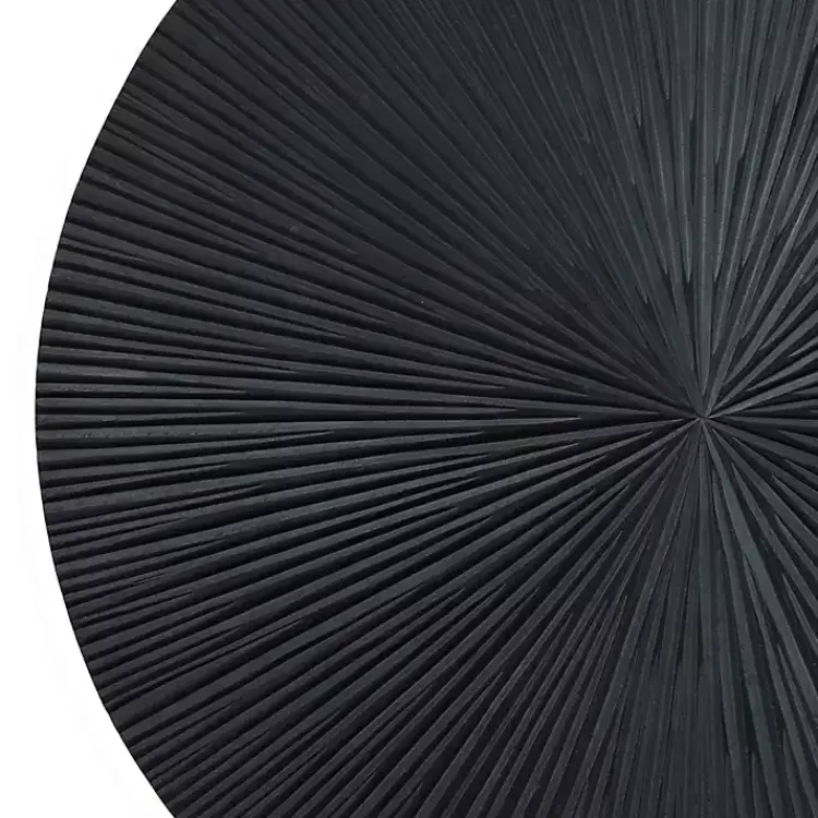 Kirklands Home Wall Plaques|Matte Ribbed Sunburst Wall Plates, Set of 3 Black