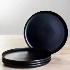 Kirklands Home Dinnerware|Matte Simple Things Salad Plates, Set of 4 Black
