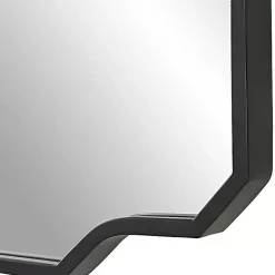 Kirklands Home Decorative Mirrors|Matte Black Thin Linear Iron Frame Wall Mirror