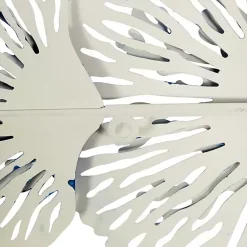 Kirklands Home Wall Plaques|Matte and White Flowers Metal Wall Plaque Blue