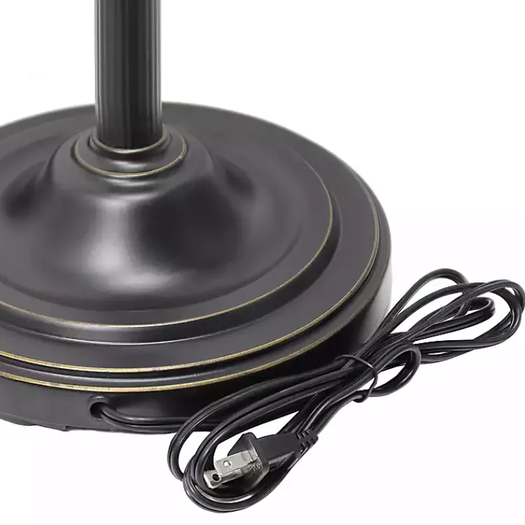 Kirklands Home Floor Lamps|Matte Bronze and White Reading Arm Torchiere Brown