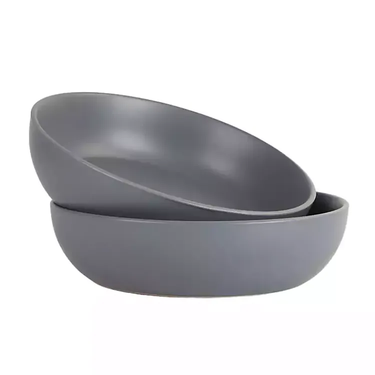 Kirklands Home Serving & Entertaining|Matte Charcoal Serving Bowls, Set of 2 Gray