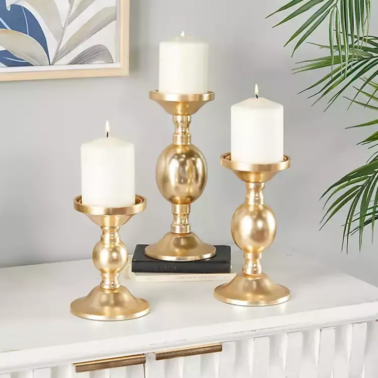Clearance Matte Metal 3-pc. Pillar Candle Holder Set Candle Holders