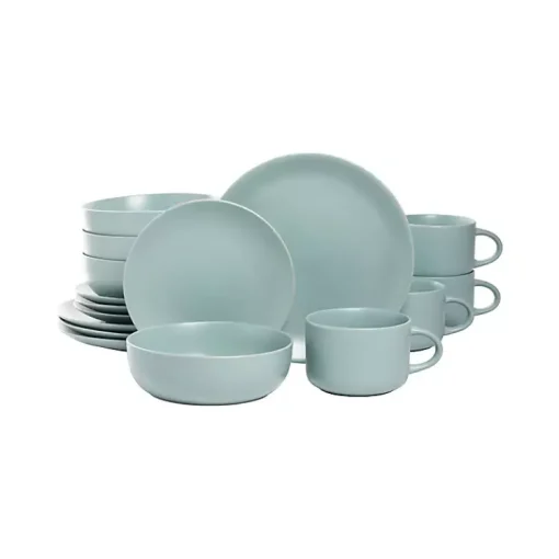 Kirklands Home Dinnerware|Matte Mineral Kera 16-pc. Dinnerware Set Blue