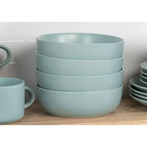 Kirklands Home Dinnerware|Matte Mineral Kera 16-pc. Dinnerware Set Blue